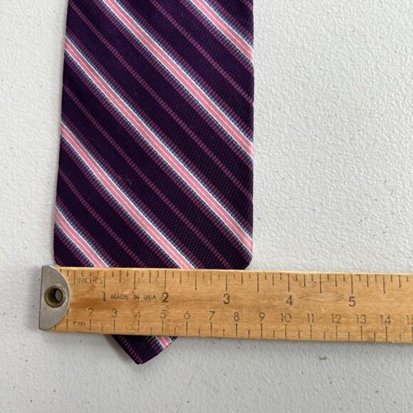 Brooks Brothers Makers Merchants Men's Tie 57" Purple/ Pink Diagonal Rep Stripes - Picture 7 of 8